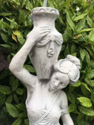 Statue Frau mit Wasserkrügen und Wasserspeier - 135 cm - Stein